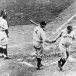 Lou Gehrig Welcoming Babe Ruth Home